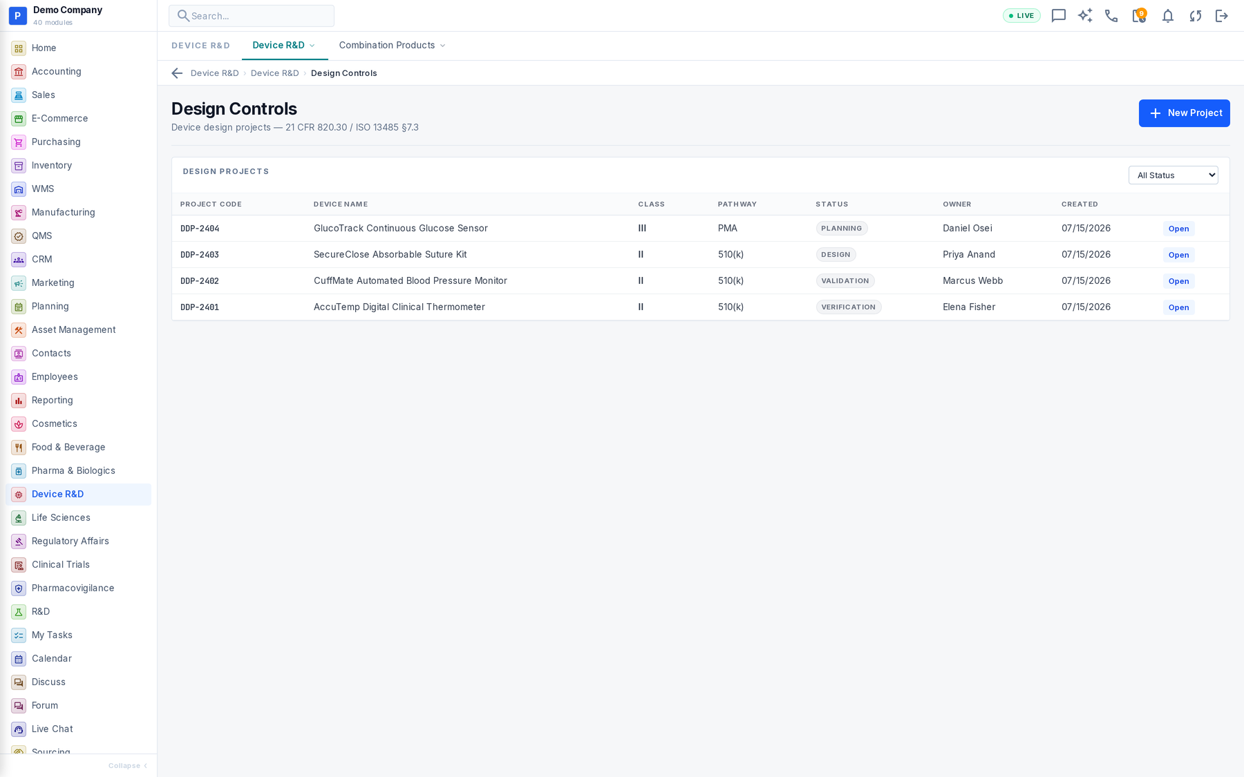 Device R&D working screen