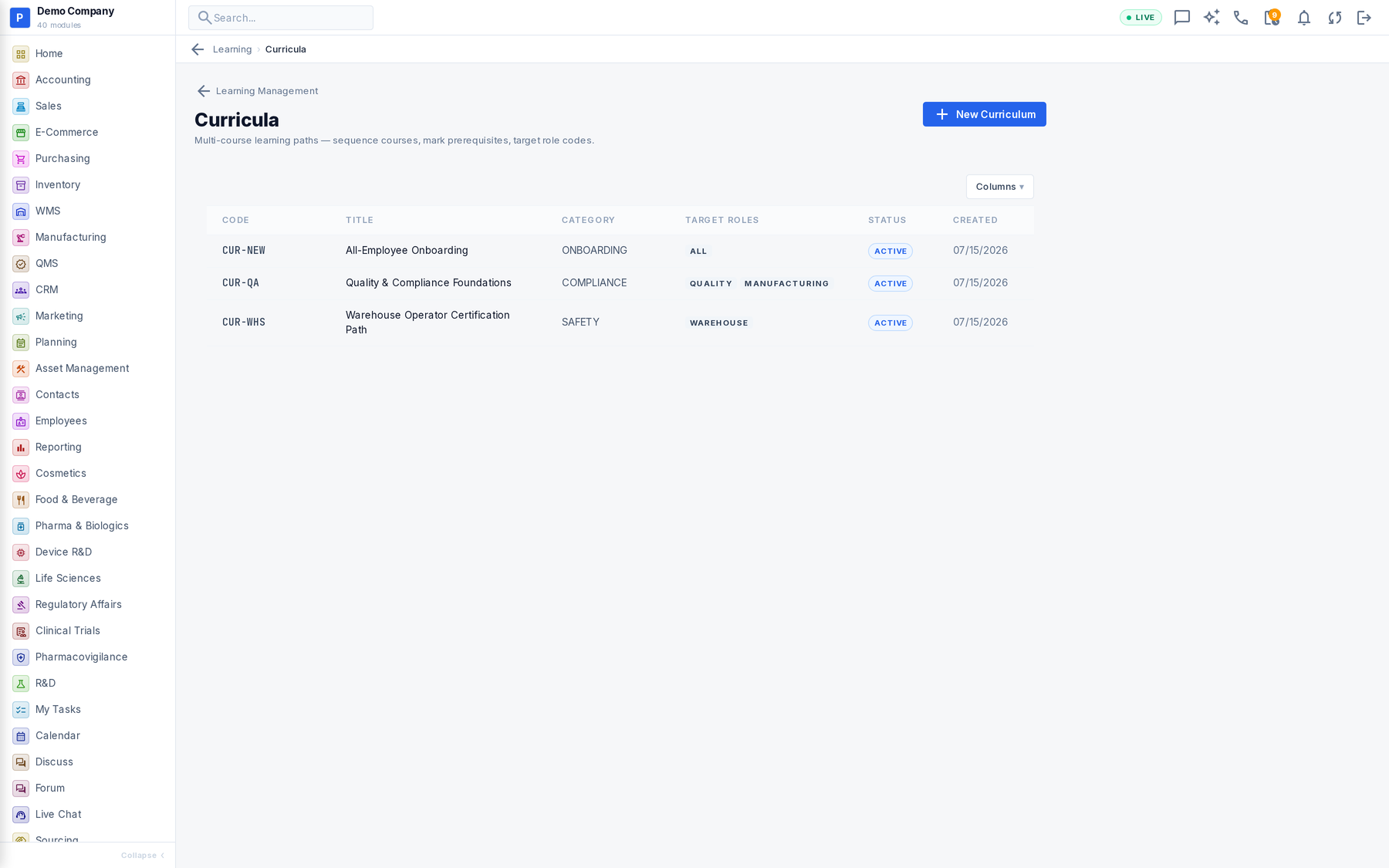 Learning working screen