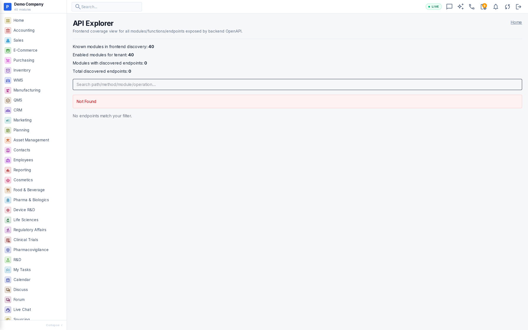 Data & Schemas working screen